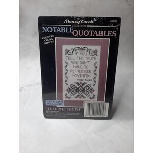 Stoney Creek Counted Cross Stitch Kit Notable Quotes Mark Twain Tell The Truth